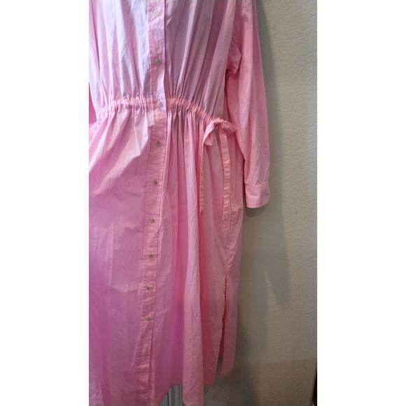Universal Threads 100% Cotton Pink Shirt Dress Caftan With Pocket Size Large New - Picture 5 of 16